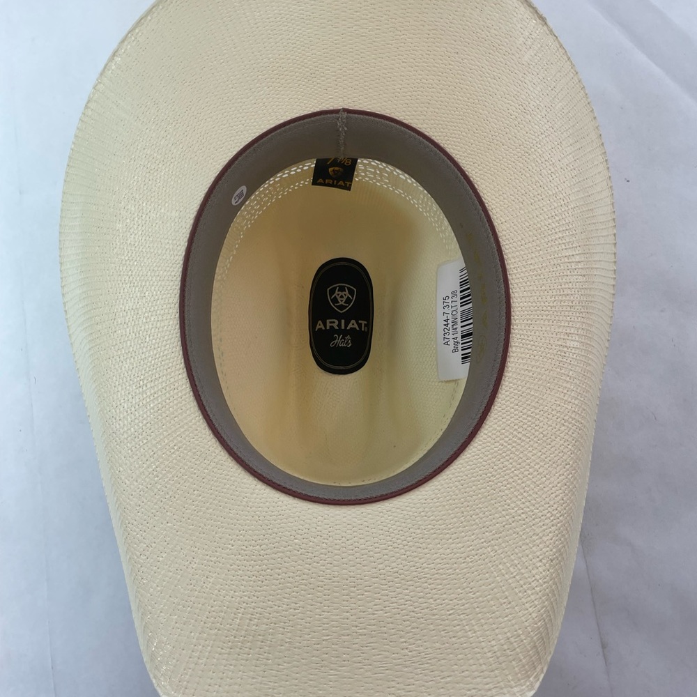 Ariat Unisex Bangora Golden Brown Straw Western Hat A73244 Size 7 3/8 NWT - Picture 3 of 5